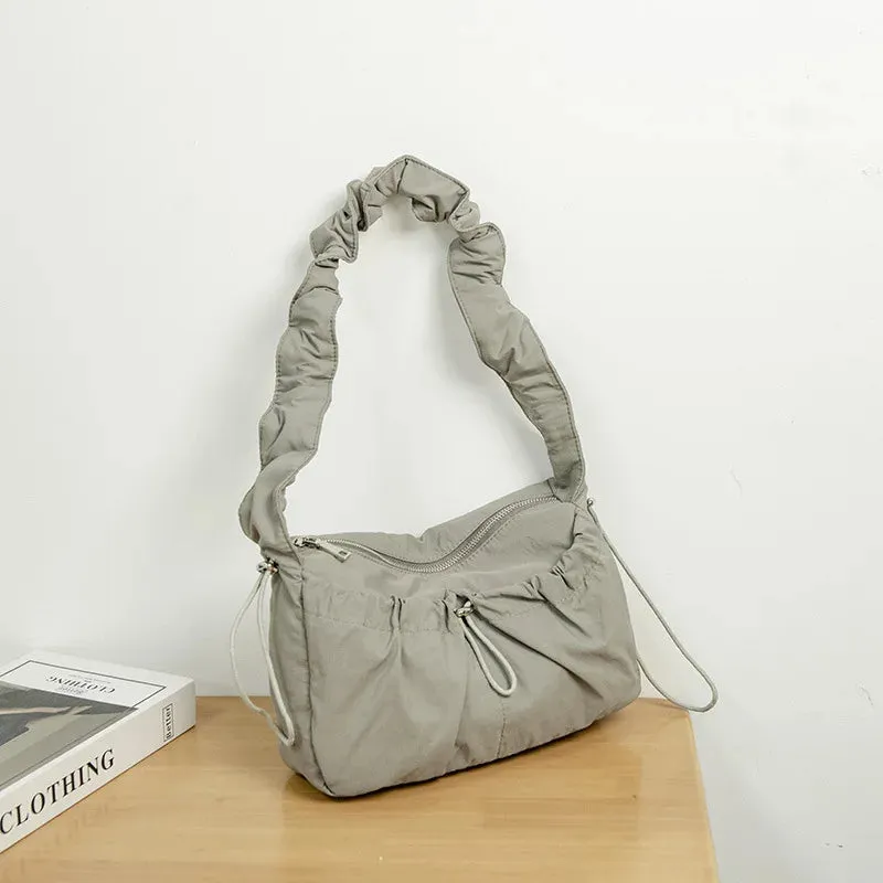 Uakiss Spring New Folded Retro Shoulder Bag Fashionable Elegant Nylon Cloud Bag Casual Versatile Unique High end Crossbody Bag