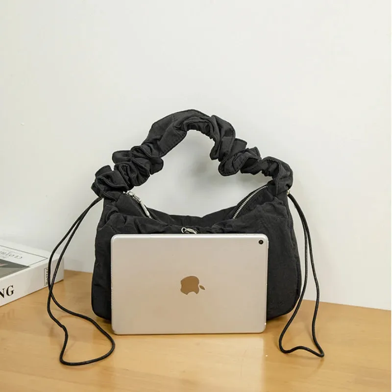 Uakiss Spring New Folded Retro Shoulder Bag Fashionable Elegant Nylon Cloud Bag Casual Versatile Unique High end Crossbody Bag