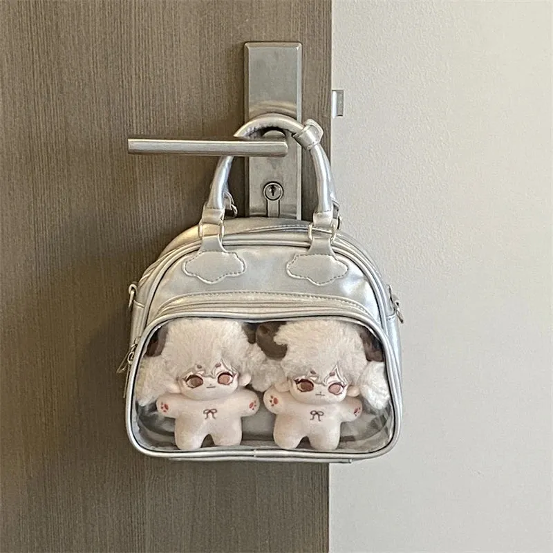Uakiss Women Mini Top-Handle Bags Fashion Kawaii Sweet All Match Shoulder Ita Bag Y2k Aesthetic Casual Transparent Purses and Handbags