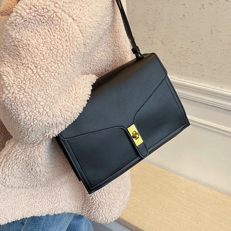 vintage Elegant Female Square Tote bag 2021 Fashion New High quality PU Leather Women's Handbag Travel Shoulder Messenger Bag