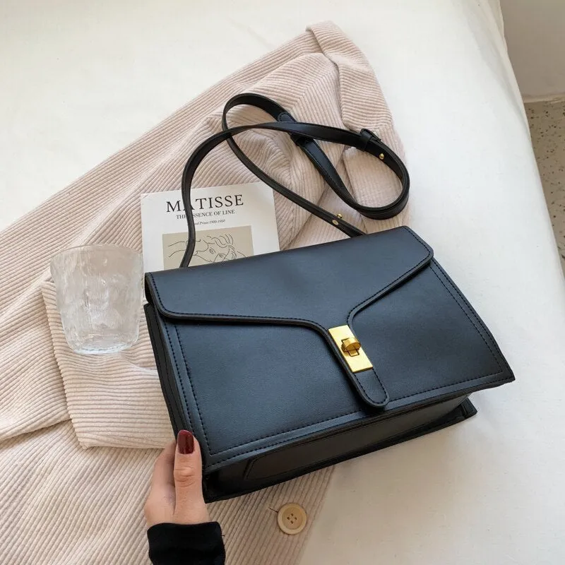 vintage Elegant Female Square Tote bag 2021 Fashion New High quality PU Leather Women's Handbag Travel Shoulder Messenger Bag