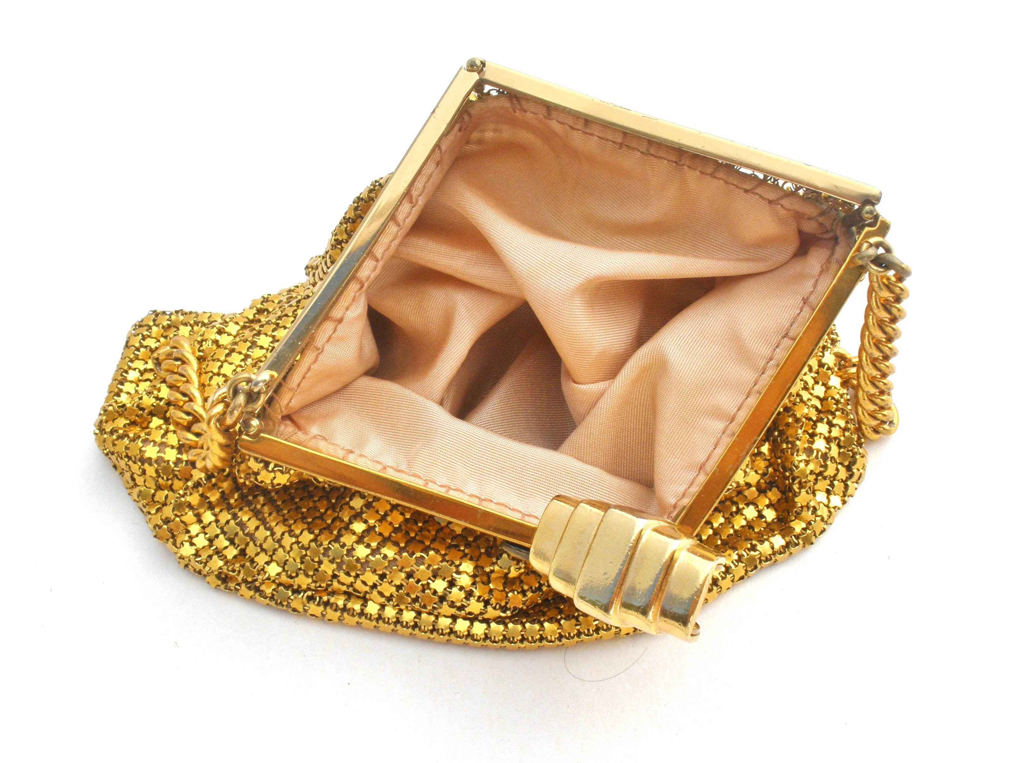 Vintage Gold Tone Metal Mesh Purse
