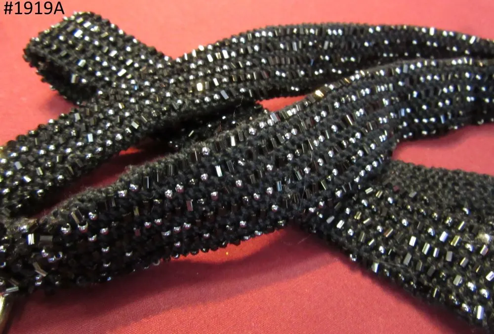 Waist Belt 6393 Black Shimmer Beaded Waist Belt Kamar Band