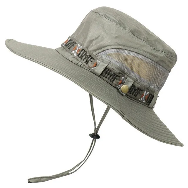 Waterproof Bucket Hat Summer Men Women Boonie Hat Outdoor UV Protection Wide Brim Panama Safari Hunting Hiking Fishing Sun Hat