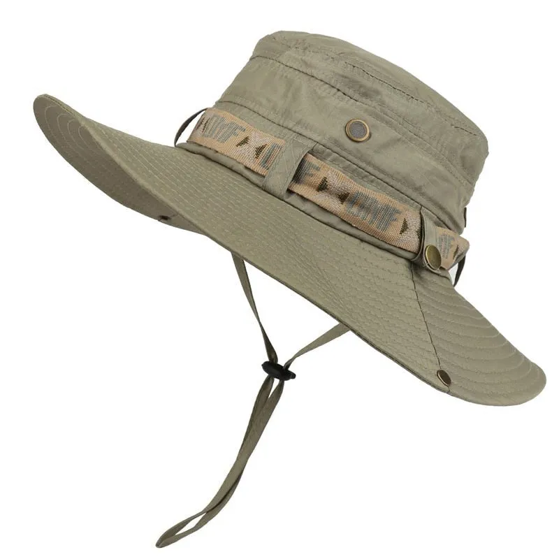 Waterproof Bucket Hat Summer Men Women Boonie Hat Outdoor UV Protection Wide Brim Panama Safari Hunting Hiking Fishing Sun Hat