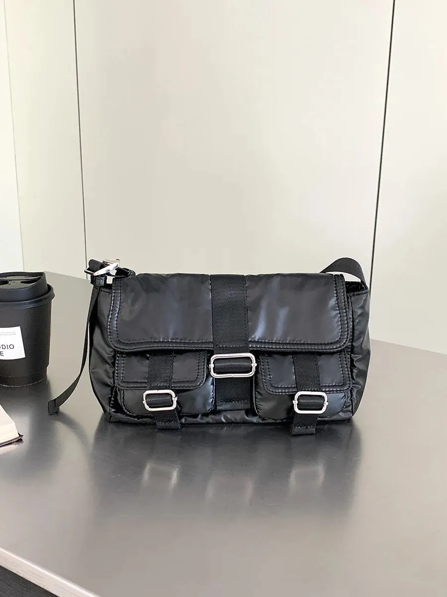 Y2K Style Silver Belt Design Small Pockets Underarm Bags for Women Korean Fashion Shoulder Bag Handbags and Purses