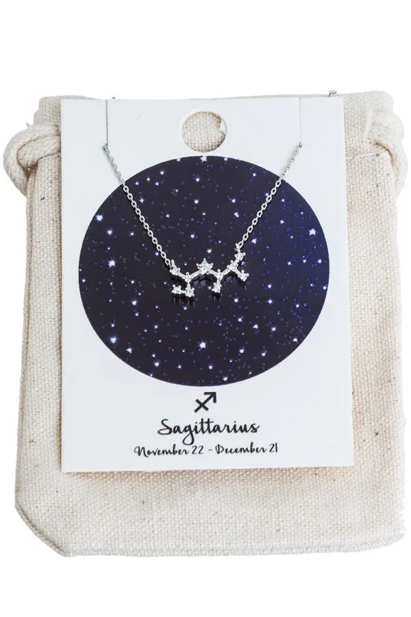 Zodiac Sign Rhodium Necklaces