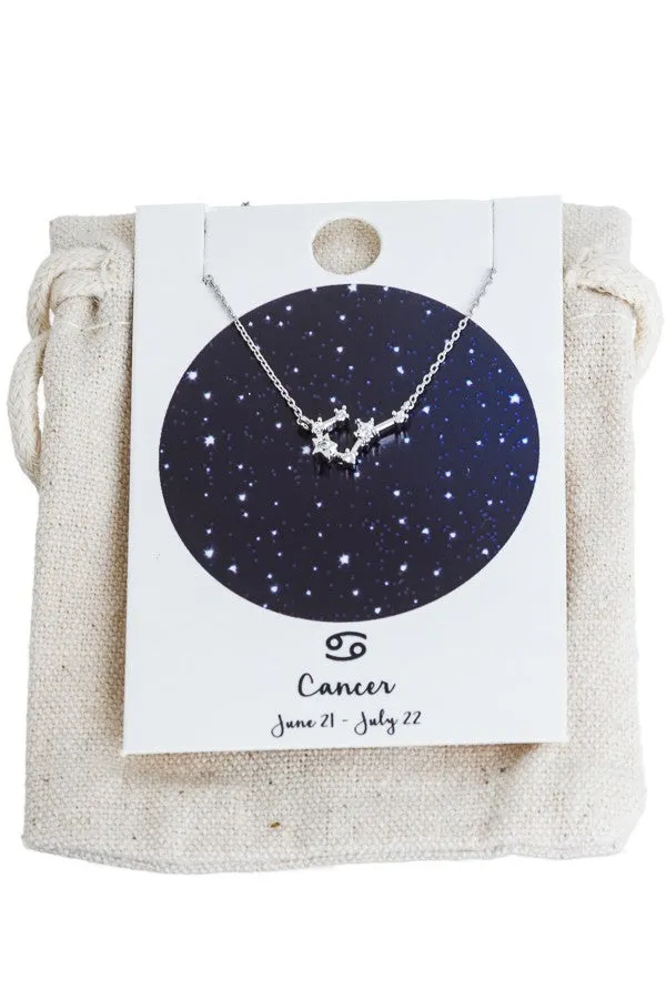 Zodiac Sign Rhodium Necklaces
