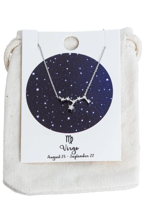 Zodiac Sign Rhodium Necklaces