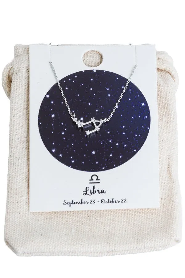 Zodiac Sign Rhodium Necklaces