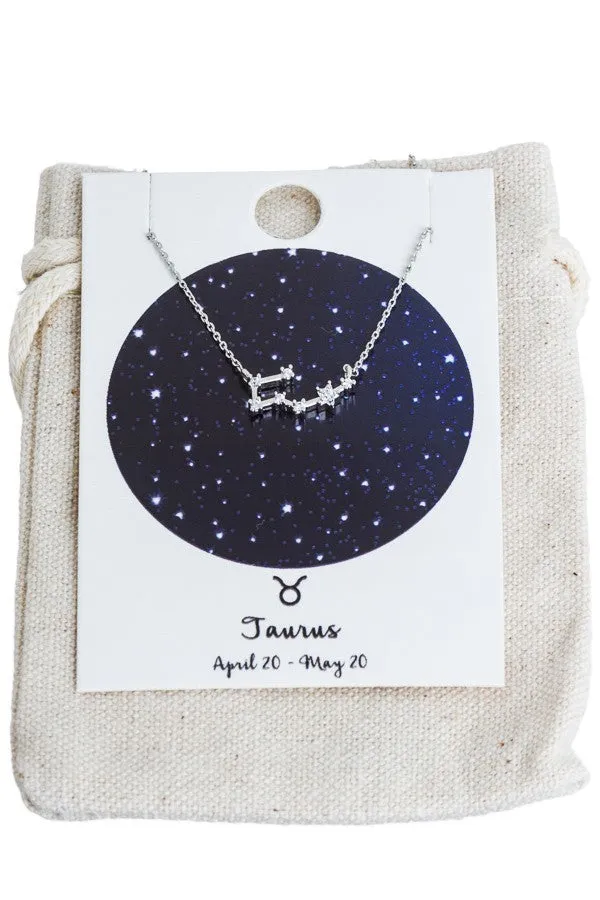Zodiac Sign Rhodium Necklaces