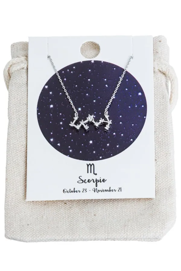 Zodiac Sign Rhodium Necklaces