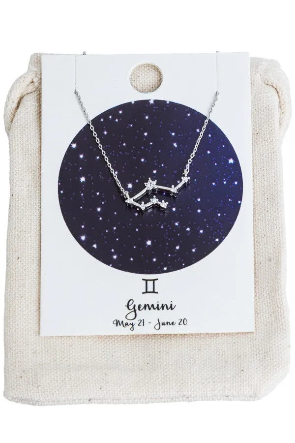 Zodiac Sign Rhodium Necklaces