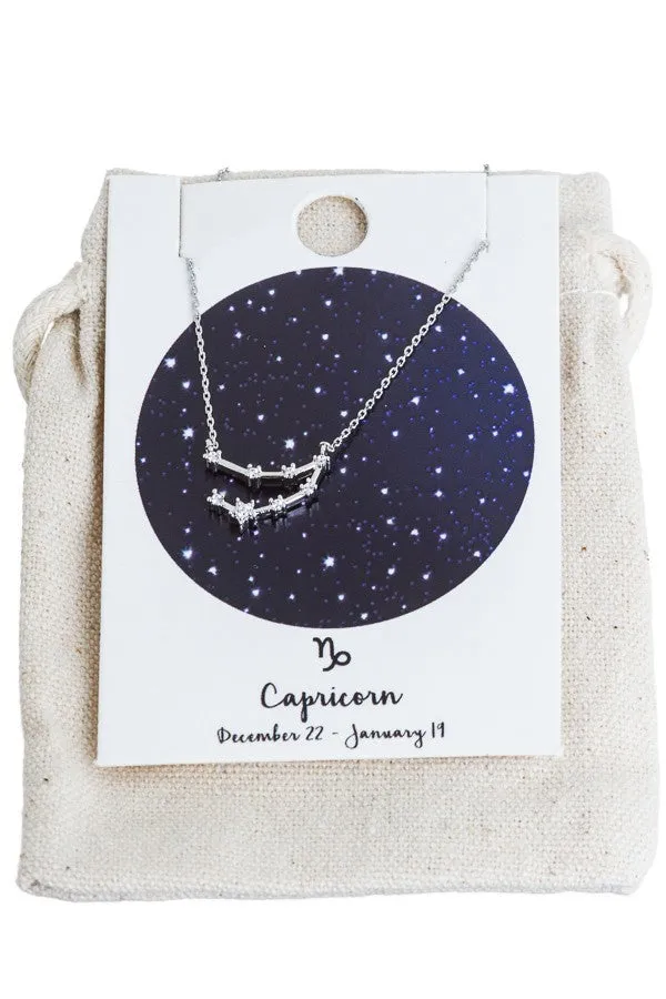 Zodiac Sign Rhodium Necklaces