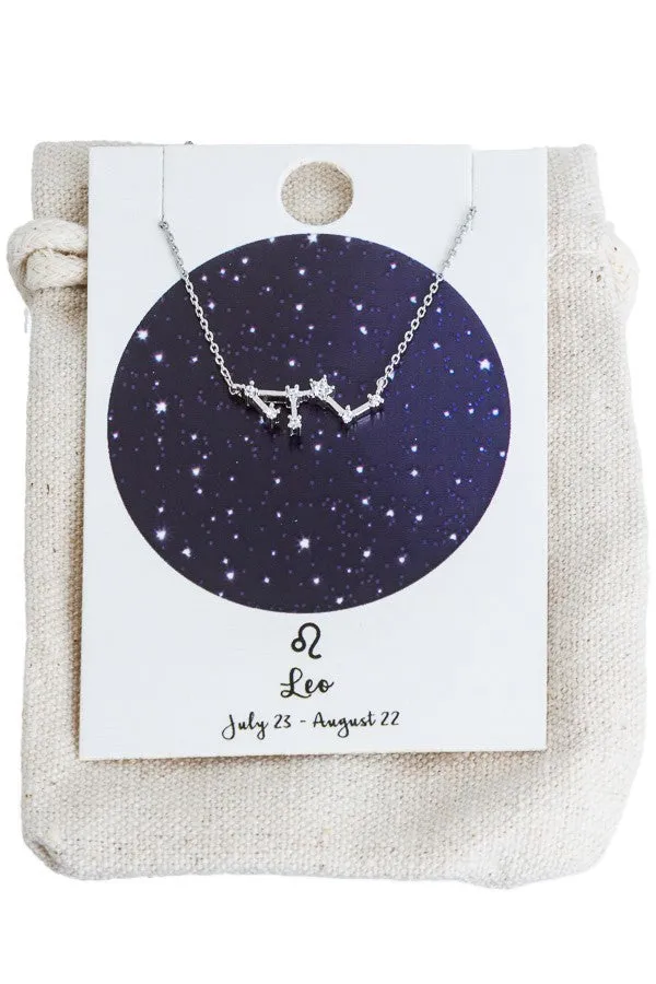 Zodiac Sign Rhodium Necklaces