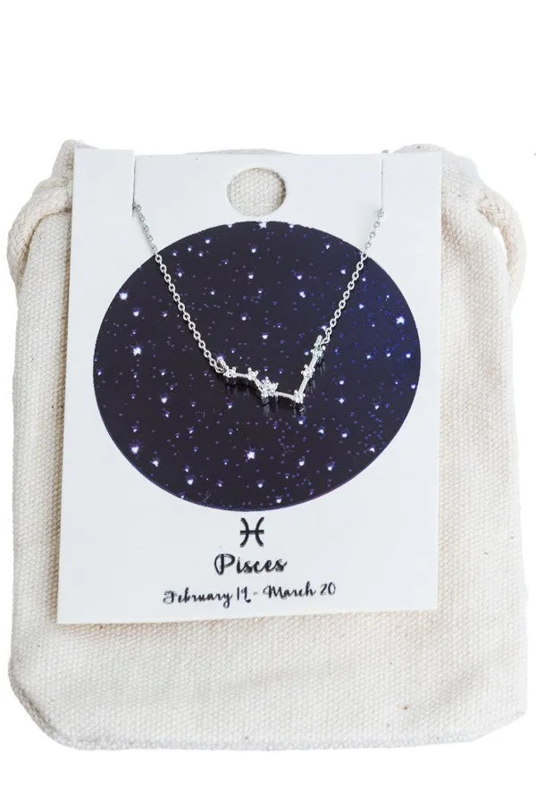Zodiac Sign Rhodium Necklaces