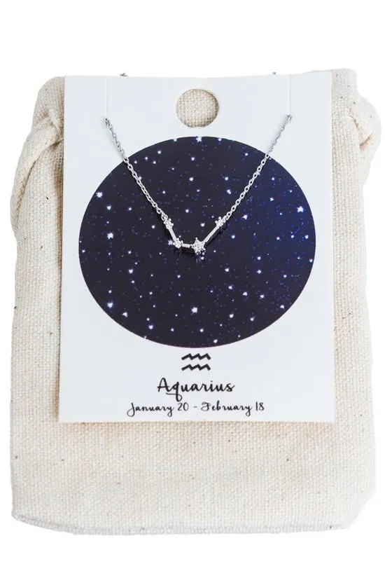 Zodiac Sign Rhodium Necklaces